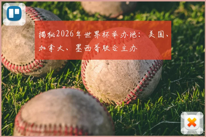 揭秘2026年世界杯举办地：美国、加拿大、墨西哥联合主办